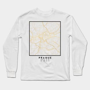 PRAGUE CZECH REPUBLIC CITY STREET MAP ART Long Sleeve T-Shirt